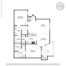 2 Bedroom - B3 1412 floor plan